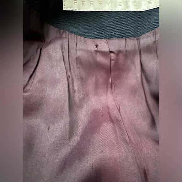 100% wool USA Union label! vintage Woolmark Saks belted trench coat Perry Ellis - Picture 14 of 16